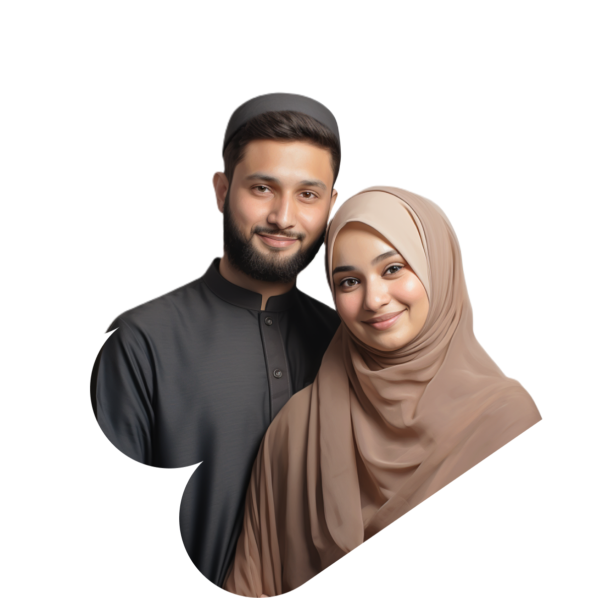 Illustration of a happy married couple